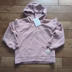 新品未使用 女の子 裏起毛トレーナー 耳付きフード 120
