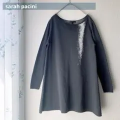 sarah pacini サラパチーニ Aラインウール混ニットグレーイタリア製
