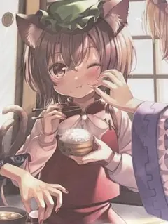 東方　橙　ちぇん　クリアファイル　コロコロうどん　八雲一家