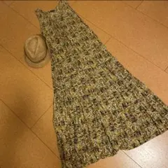 極美品　試着程度　ユナイテッドアローズ　ロングワンピース　花柄　ティアード