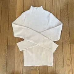 リブ編みハイネックセーター Fサイズ ライトグレー