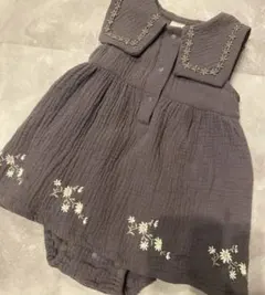 グレー夏用ロンパース 女の子