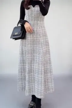 新品タグ付き MERCURYDUO オリジナルツイードジャンスカベアワンピース