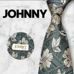 JOHNNY/ジョニー ネクタイ グリーン 花柄 総柄 ボタニカル