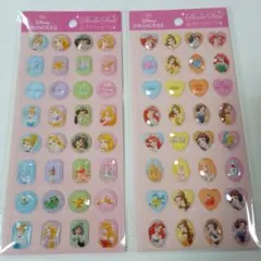 新品♡２種類セット♡ディズニープリンセス♡ストーンシール♡