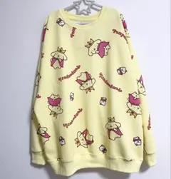 新品未使用 サンリオ ポムポムプリン 総柄 プルオーバー トレーナー L