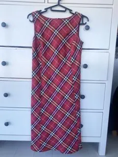 バーバリーブルーレーベル チェック柄ウールワンピース 36