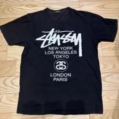 ステューシー　ワールドツアー Tシャツ ブラック s