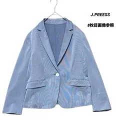 未使用 J.PRESS テーラードジャケット 11 薄手 ブルー系 ストライプのサムネイル