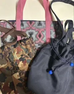 ハンドメイド　巾着　トート　ショルダー　バック3点のサムネイル