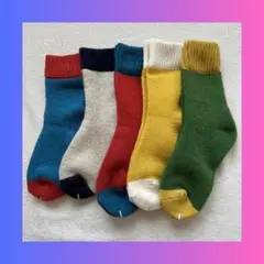 カラフル 5色 靴下 男女混合 5足セット 2サイズ 厚手 ソックス あったかい