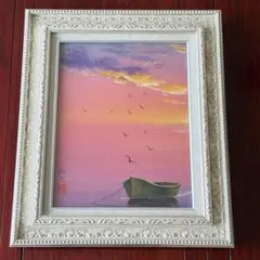 平山郁夫「夕凪」油彩 額装 油絵 油画 平山郁夫「夕凪」油彩 額装 油絵 油画 - メルカリ