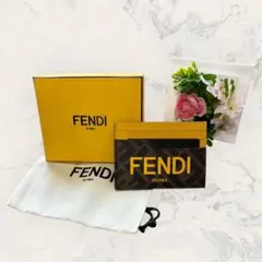 FENDI フェンディ カードケース パスケース ズッカ柄 FFロゴ ブラウン