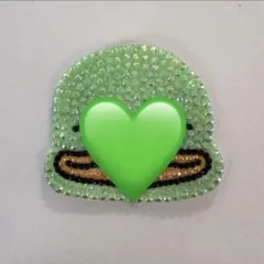 うちわデコ 緑 ストーンデコ パーツ