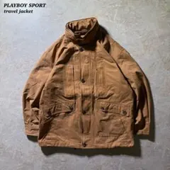 PLAYBOY SPORTトラベルジャケット古着キャメル当時物ハイネックCBOYのサムネイル