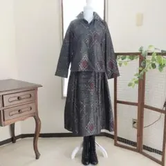 着物リメイク　大島紬ブラウス＋ギャザースカート