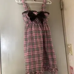 新品・未使用 TRALALA ワンピース 【希少】 希少 TRALALA トゥララ 赤 チェック リボン ミニワンピース