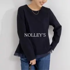 【未使用品】NOLLEY’S 24AW ウォッシャブルウール調ペプラムブラウス
