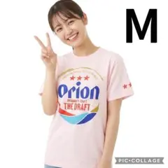 【美品】オリオンビール Tシャツ M ライトピンク 沖縄限定 ステッカー付