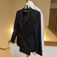 V.O.W.W (ブーウー)黒いストライプフォーマルスーツ 150サイズ