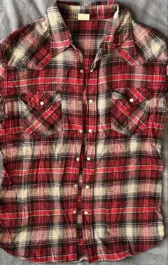 EDWIN ウェスタン　チェック柄 長袖ネルシャツ　XL