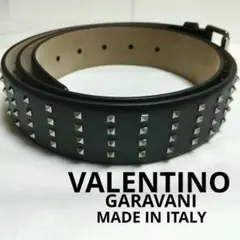未使用 イタリア製 VALENTINO GARAVANI 本革 3.5cm幅 黒