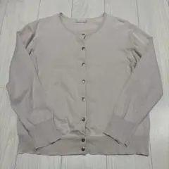 ナイロンウール混合ボタン付きカーディガン L