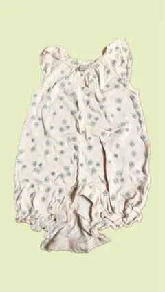 フリル付き花柄ロンパース 80cmまで