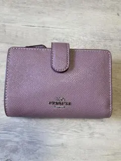 COACH コーチ　財布　二つ折り財布 ピンク 紫　　レディース　美品