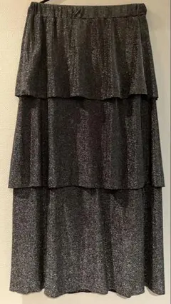 【未使用】AMERICAN HOLIC ラメ入りティアードロングスカート