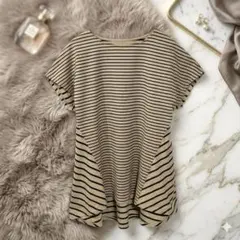 GEORGES RECH ボーダー カットソー チュニック ベージュ系 美品38のサムネイル