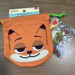 ズートピア ニックワイルド 巾着　キーホルダー　DAISO ダイソーのサムネイル