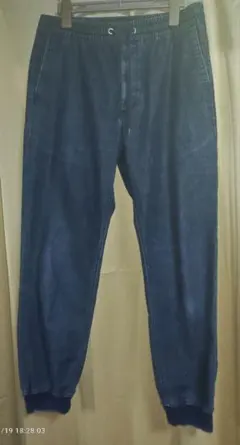 ダークブルースウェットデニムパンツ