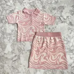 波模様 ポロシャツとスカートセット XS