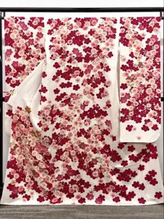 振袖 やまと扱い 金駒 ラメ刺繍 桜 身丈164cm 撥水加工済 HKT245