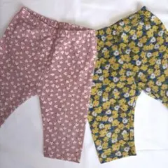 ベビー レギンス 2点セット ピンクと黄色