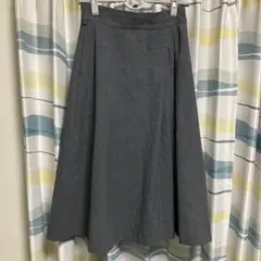 7-IDコンセプト　グレー フレアロングスカート