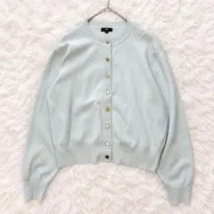 PLST プラステ UVカットレーヨンブレンドメタルボタンカーディガン S
