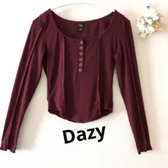 Dazy バーガンディ Mサイズ 長袖Tシャツ