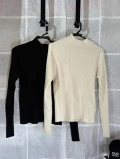 【LOWRYS FARM】ボトルネックセーター　白黒セット