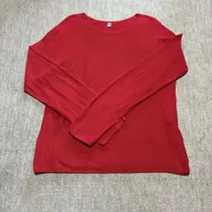 【美品】ユニクロ UNIQLO レッド3Dコットンセーター ニット Lサイズ