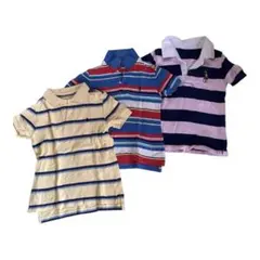 ポロ　ストライプポロシャツ3枚セット