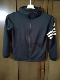 adidas フード付き ジャージ ジャケット M 黒 アディダス