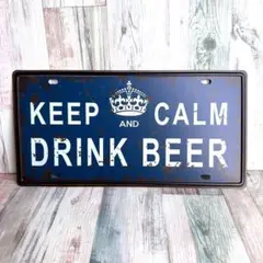 ブリキ看板☆ KEEP AND CALM DRINK BEER 455