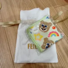 フェイラーラブラリー L字型ポーチドアップテディニナ プリン柄