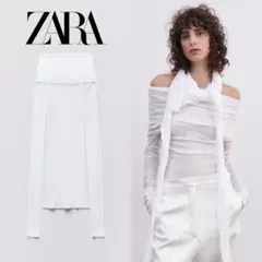 ZARA カットアウト ショルダー トップス LIMITED ホワイト L