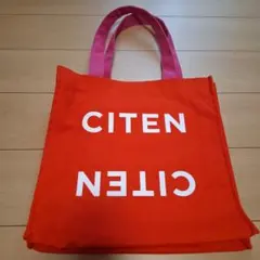 CITEN キャンバストートバッグ オレンジ ピンク