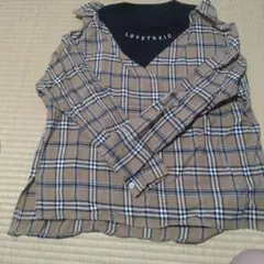 LOVETOXIC チェック柄レイヤード風トップス