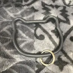 【訳あり】　ネコ型　猫　ねこ　スマホリング　黒　ブラック　かわいい