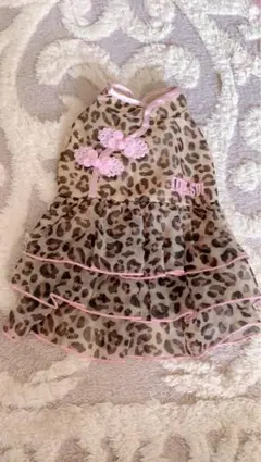 サイズS ANNA SUI ヒョウ柄チャイナワンピース